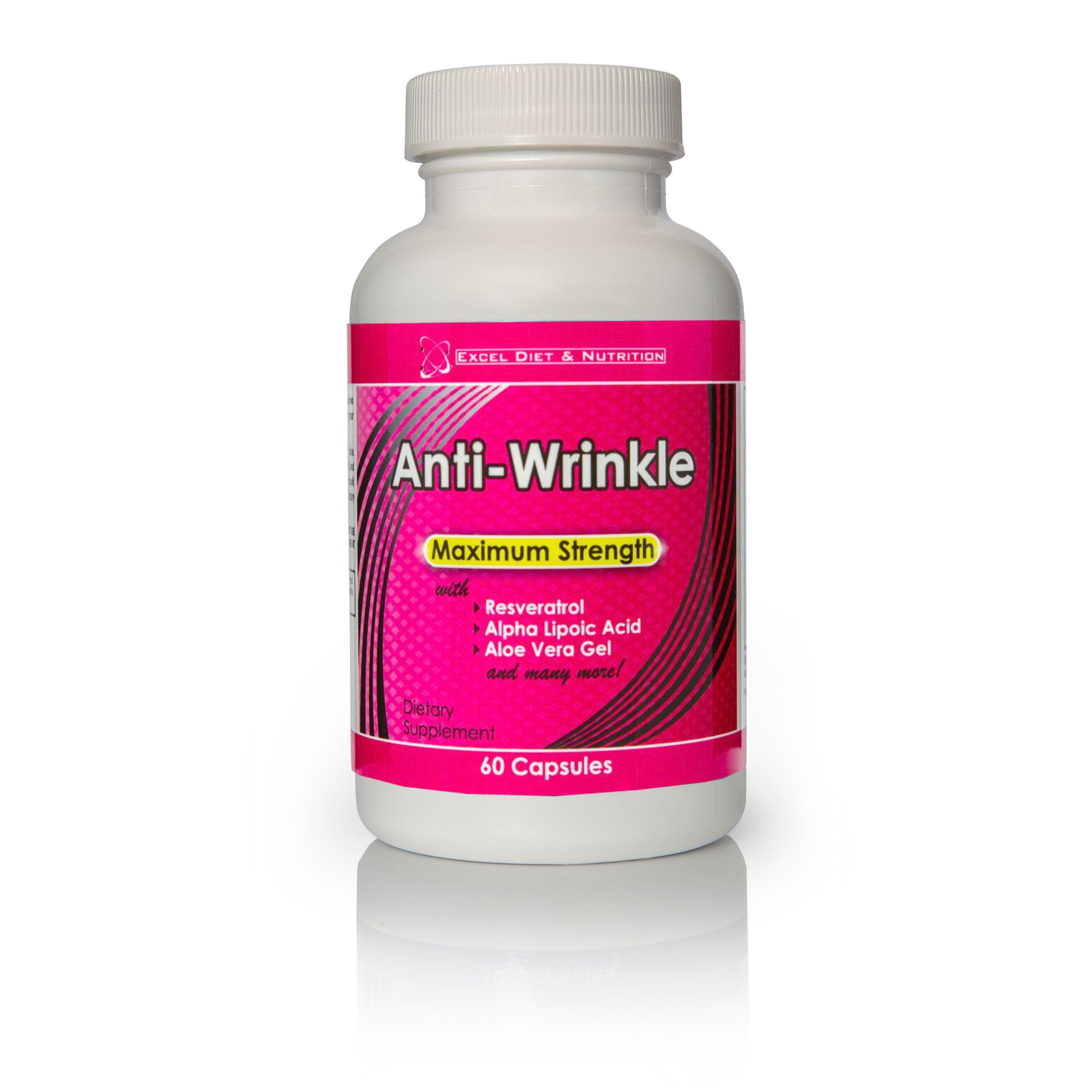 Anti Wrinkle Max Supplements w Resveratrol, Alpha Lipoic Acid, Collagen