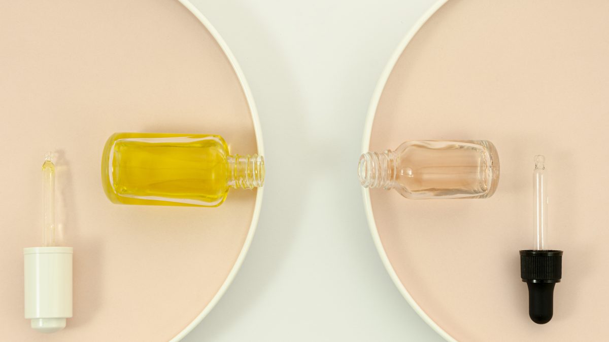 Top view of two salicylic acid serums