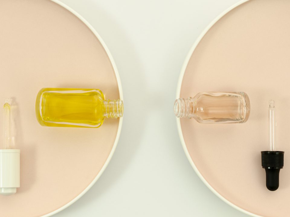 Top view of two salicylic acid serums